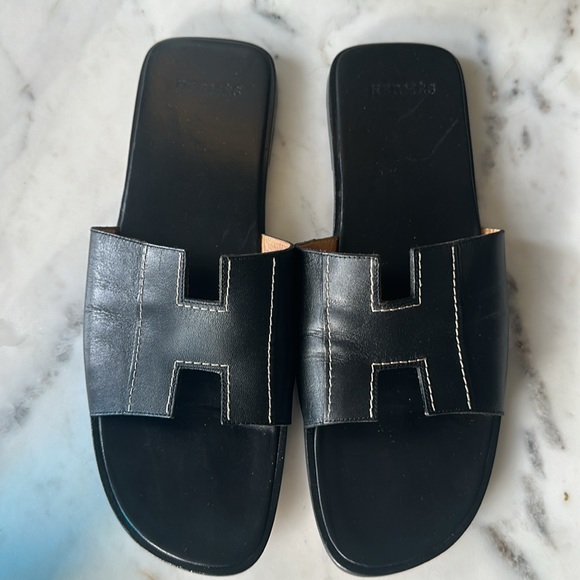 HERMÈS black H sandals - Picture 3 of 9